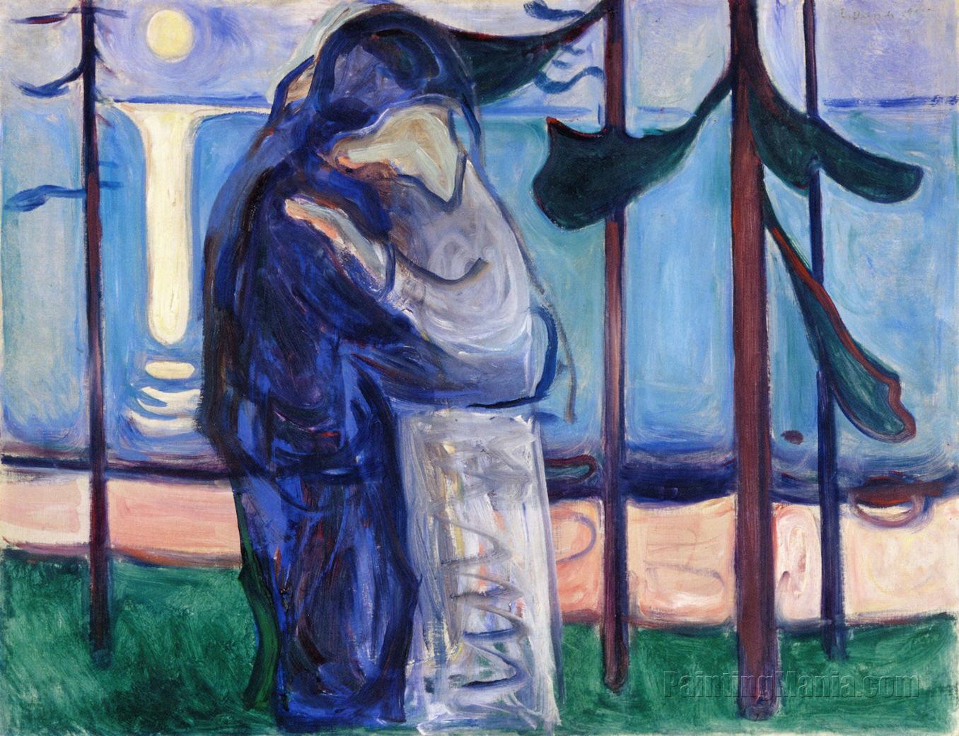 Porque também somos românticos: para ilustrar meu poema pensei na pintura Kiss on the shore by Moonlight, de Edvard Munch. Porque é perfeita como cenário, embora não nasça um alecrim na imagem... rsrs