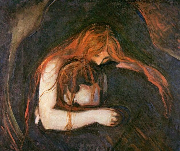 A tela Amor e dor(1893-95) foi muito criticada pela sociedade por representar uma mulher ao mesmo tempo mordendo e abraçando um homem. A obra também recebeu o nome, na época, de A vampira. É duro estar à frente do seu tempo.