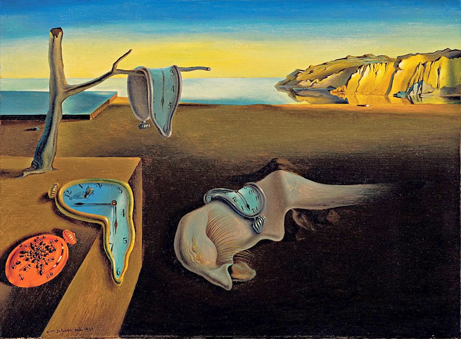 o quadro A persistência da Memória (1931) é de salvador dalí (1904-1989), pintor catalão do surrealismo. a obra está no MoMa de nova york