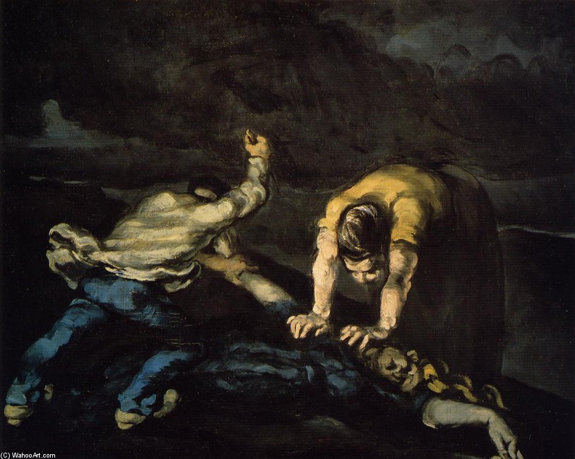 O assassinato do loiro Miguel, meu conto, tem algumas semelhanças com a pintura O assassinato (1867-68), de Paul Cézanne: brutalidade e a pessoa morta que é loira.