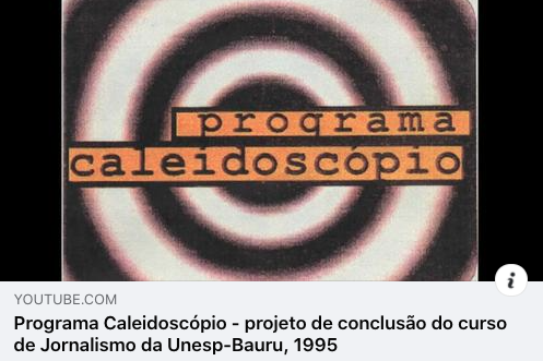 frame da vinheta do programa Caleidoscópio (1995), um projeto de conclusão de curso de jornalismo da unesp